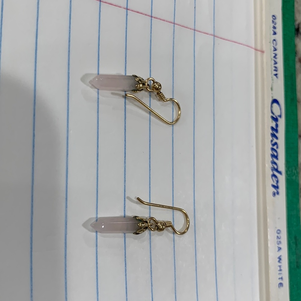 Pink quartz earrings